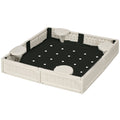 Outsunny Sandbox with Canopy for Kids Outdoor Play Area with Bottom Liner Protective Shade Cream White