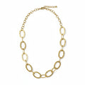 Linked Oval Necklace  - Gold Stainless Steel