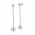 Hanging Ball Stud Earring- Grey Stainless Steel