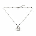 Stacked Heart Necklace - Silver Plate
