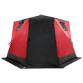 VEVOR Portable Ice Shelter, 4-6 Person Insulated Pop-Up Ice Fishing Tent, 50 Square Feet Fishable Area, Thermal Ice Shanty for Winter Fishing, Ice Cube with Anchors, Ropes, Carrying Bag, 130"x130"