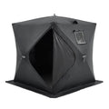 VEVOR Portable Ice Shelter, 3-4 Person Pop-Up Ice Fishing Tent, 43 Square Feet Fishable Area, Ice Shanty for Winter Fishing, Waterproof Oxford Ice Cube with Anchors/Ropes/Carrying Bag, 90"x90", Black