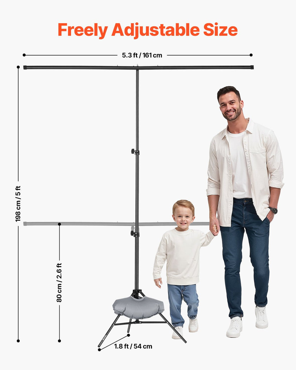 VEVOR Backdrop Stand Background Stand Kit 5 x 6.5 ft for Party & Photo Studio
