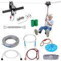 EVOR Zipline Kit for Kids and Adult, 100 ft Zip Line Kits Up to 500 lb, Backyard Outdoor Quick Setup Zipline, Playground Entertainment with Stainless Steel Zipline, Spring Brake, Safety Harness, Seat