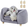 VEVOR Pet Sofa, Dog Couch for Small Dogs and Cats, Soft Velvety Dog Sofa Bed, 66 lbs Loading Cat Sofa, Dark Grey