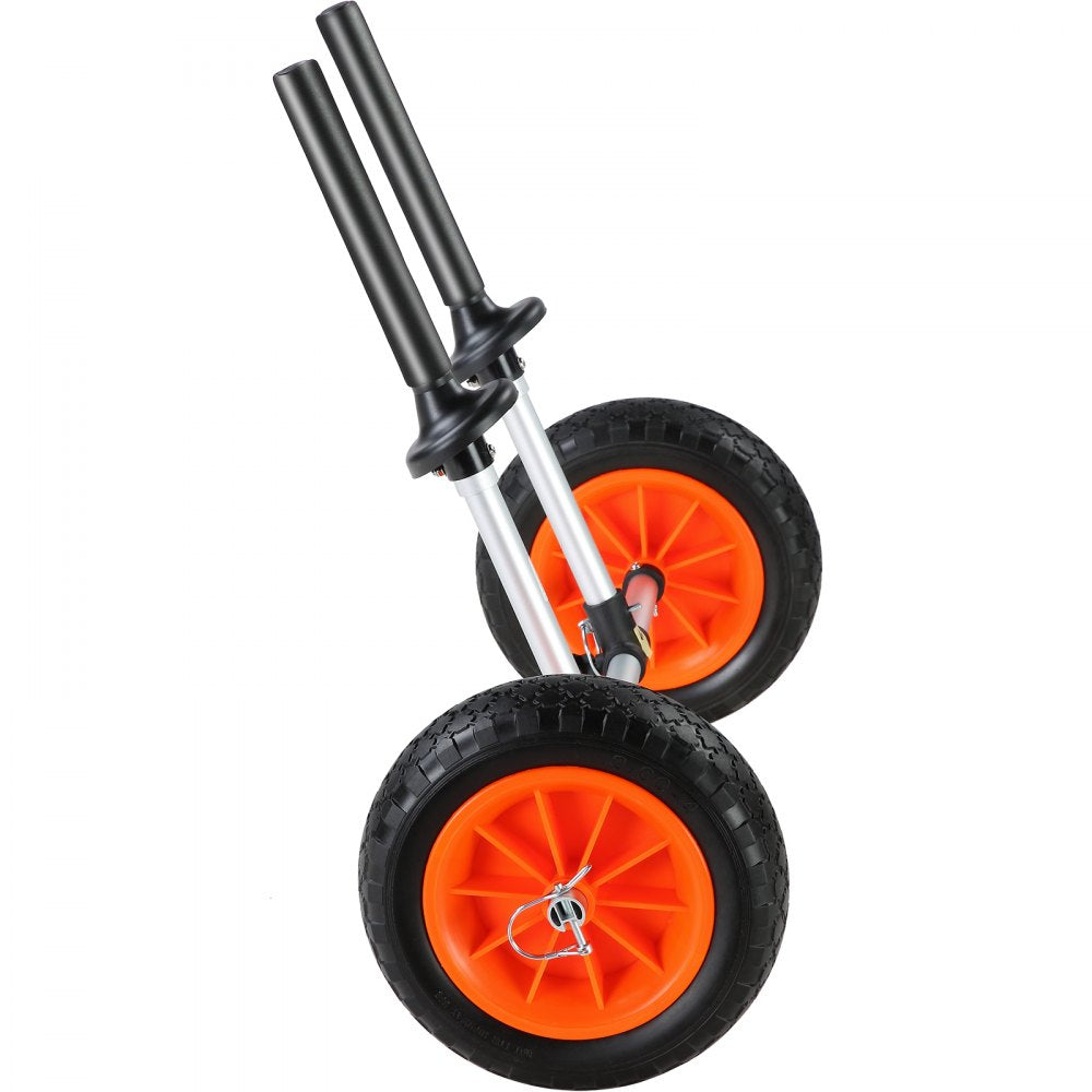 VEVOR Heavy Duty Kayak Cart, 280lbs Load Capacity, Detachable Canoe Trolley Cart with 10'' Solid Tires, Adjustable Width & Top Foam Protection, for Kayaks with Drain Holes of 2.54cm and Above