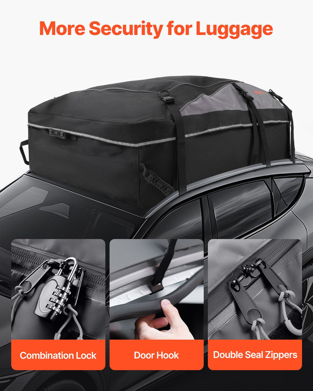 VEVOR Car Rooftop Cargo Carrier Bag 21 Cubic Feet Cargo Carrier for Car Roof