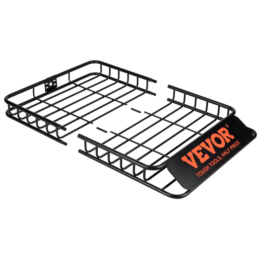 VEVOR Roof Rack Cargo Basket, 51" x 36" x 5" Rooftop Cargo Carrier w/ 15 Cu Ft Waterproof Cargo Bag, 200 LBS Capacity Universal Rack Carrier for SUV, Truck