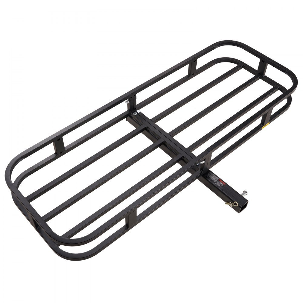 VEVOR 53 x 19 x 5 in Hitch Cargo Carrier, 500lb Capacity Trailer Hitch Mount Cargo Basket, Steel Luggage Carrier Rack Fits 2" Hitch Receiver for SUV Truck Pickup with Cargo Net, Stabilizer, Straps