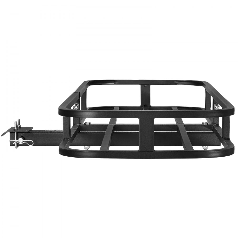 VEVOR 53 x 19 x 5 in Hitch Cargo Carrier, 500lb Capacity Trailer Hitch Mount Cargo Basket, Steel Luggage Carrier Rack Fits 2" Hitch Receiver for SUV Truck Pickup with Cargo Net, Stabilizer, Straps