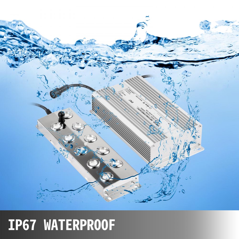 VEVOR Mist Maker 10 Head Ultrasonic Mist Fogger with Waterproof Power Supply Ultrasonic Fogger Humidifier Stainless Steel Pond Mister Fogger 5kg/h Ultrasonic Mist Humidifier for Gardening and Pond