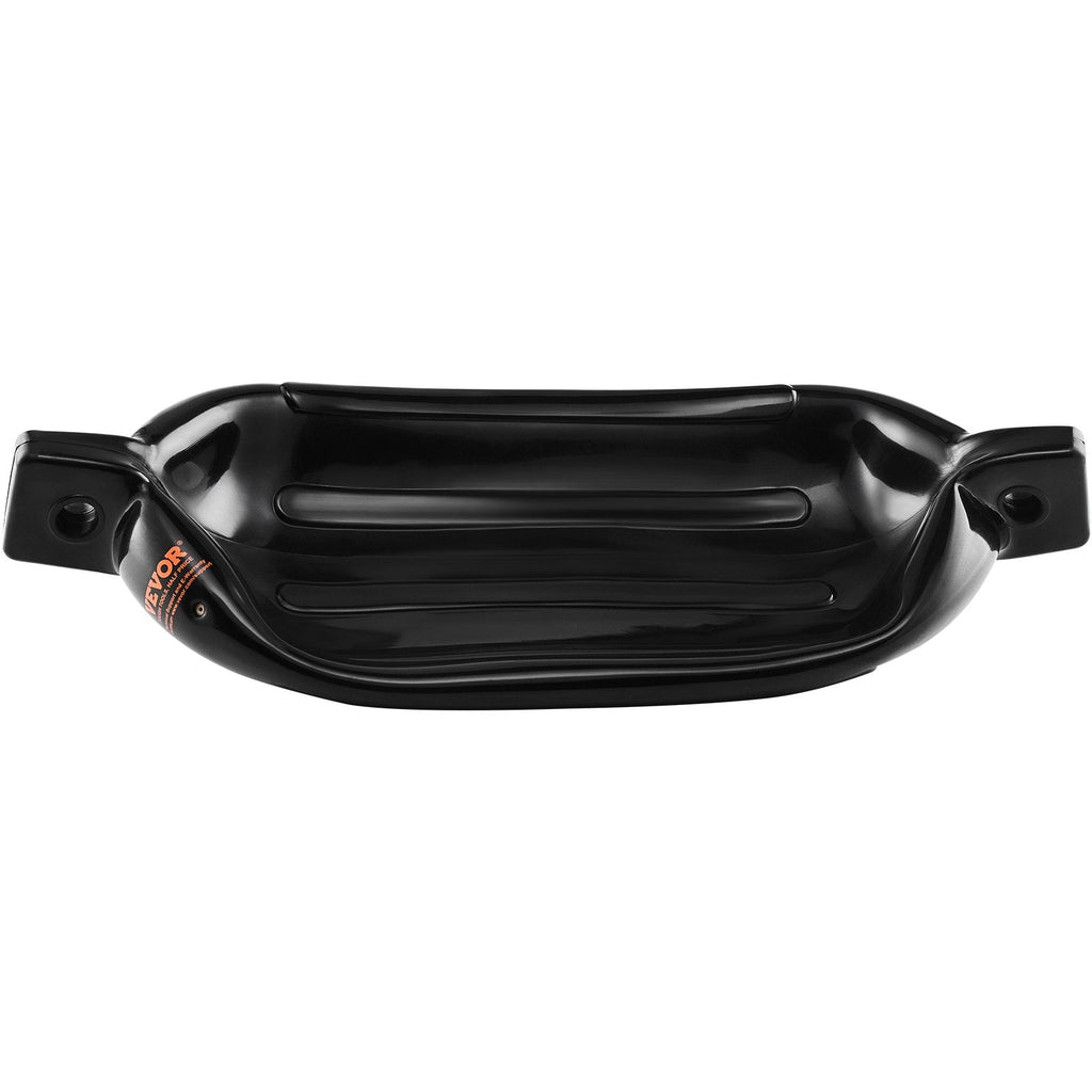 VEVOR Boat Fenders, 5.5" x 20" Boat Bumpers for Docking, Inflatable Ribbed Fender with Center Holes, Marine Boat Dock Fender Bumper with Air Pump, 4 Needles and 4 Ropes and Storage Bag, Black