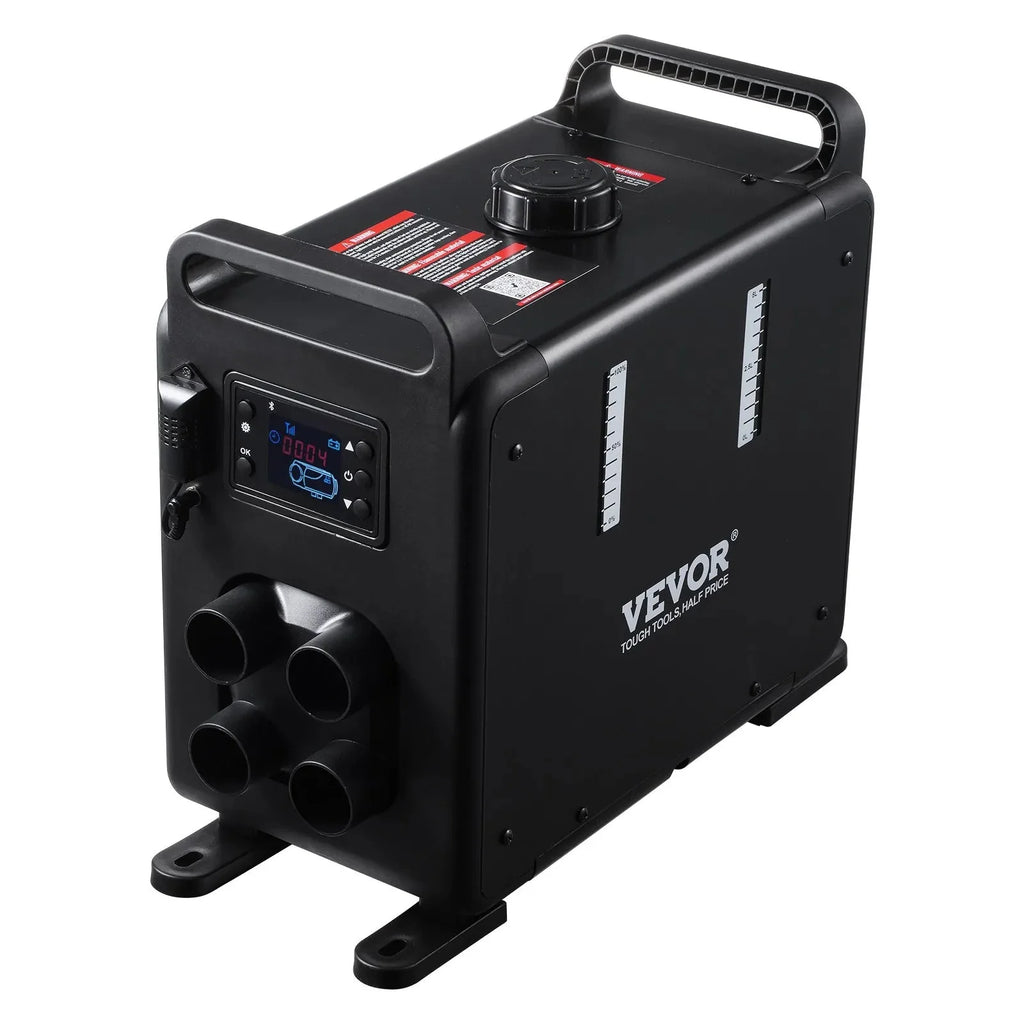 VEVOR 8KW Diesel Heater, 12V/24V All-in-One Diesel Air Heater, Bluetooth App, Remote Control & Display, CO Alarm, Fast Heating Vertical Portable Heater for Vehicles & Garage