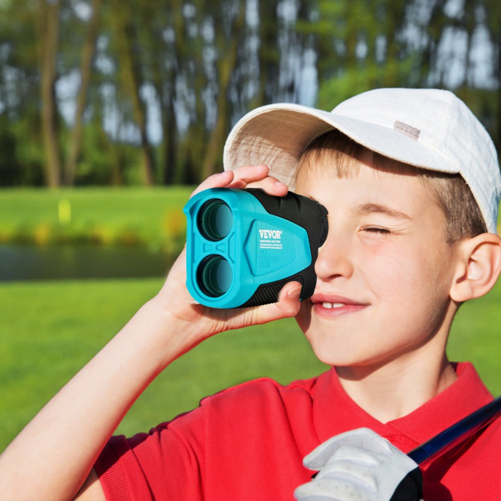 VEVOR Golf Rangefinder, 900 Yards Laser Golfing Hunting Range Finder, 6X Magnification Distance Measuring, Golfing Accessory with External Magnet Mount, High-Precision Flag Lock, Slope, and Batteries