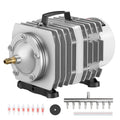 VEVOR Electromagnetic Commercial Air Pump, 50W, 1110 GPH Hydroponic Air Pump with 8-Port Distributor Connecting Hose Check Valves Stainless Steel Diaphragm, for Aquarium, Fish Tank, Pond & Hydroponics