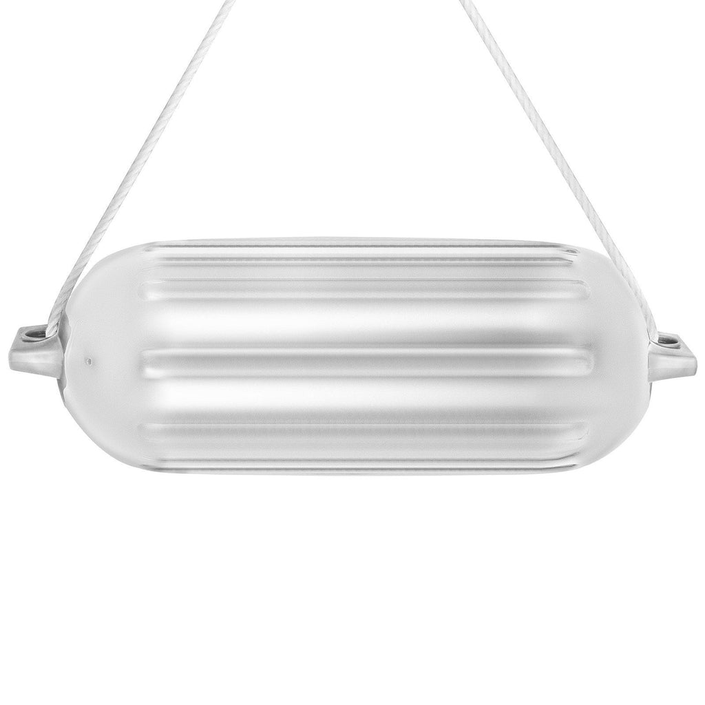 VEVOR Boat Fender 8.5 x 27 inches White Boat Protection Pack of 4 Ribbed Twin Eyes Boat Fender Bumper and Pump to Inflate