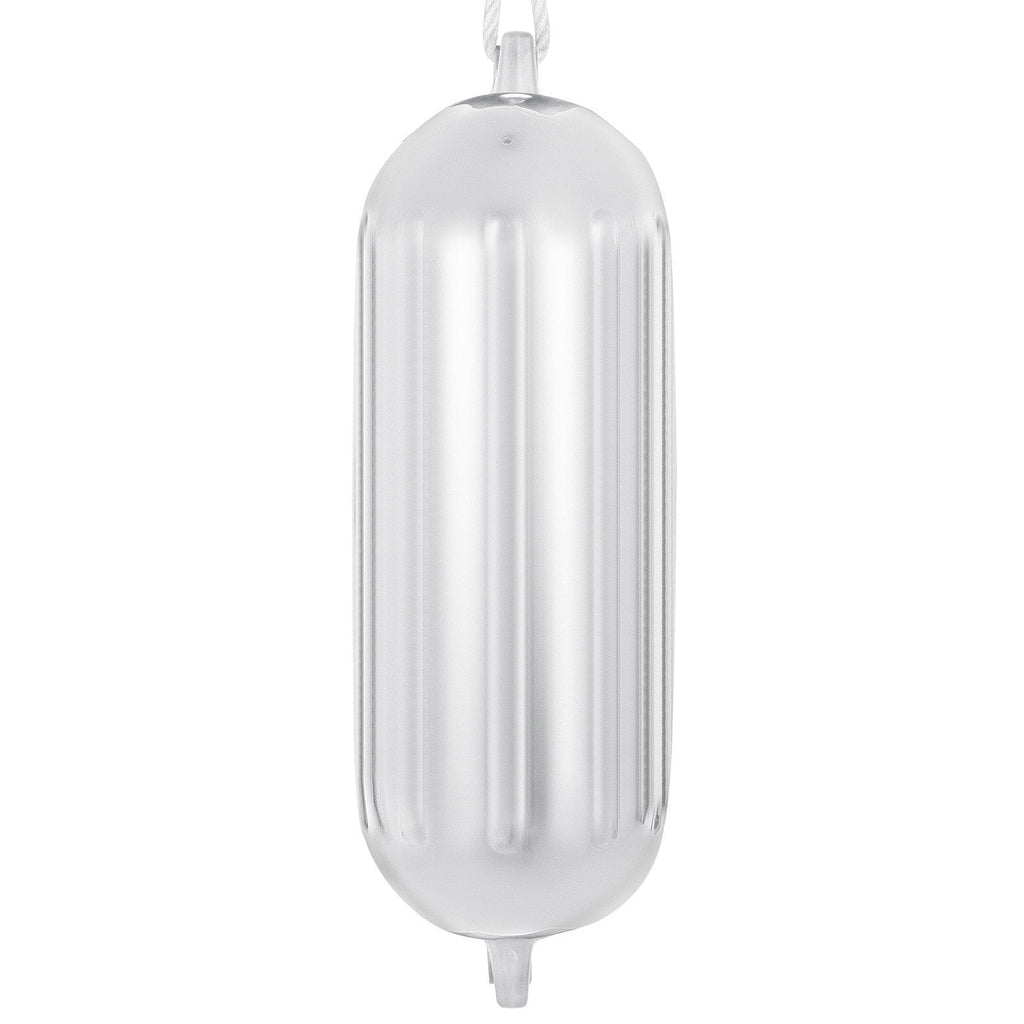 VEVOR Boat Fender 8.5 x 27 inches White Boat Protection Pack of 4 Ribbed Twin Eyes Boat Fender Bumper and Pump to Inflate