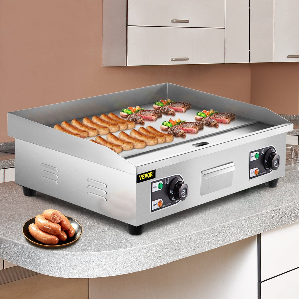 3000W 30" Electric Countertop Griddle Stainless steel Adjustable Temp Control Commercial Restaurant Grill