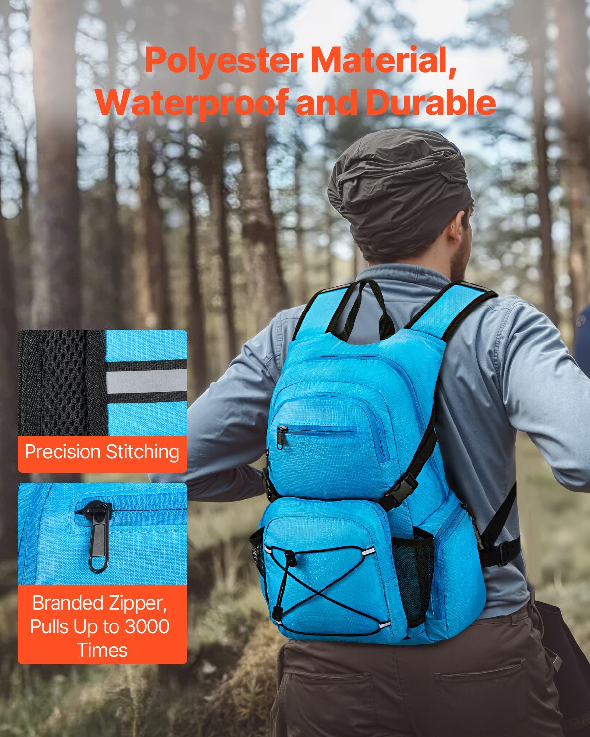 VEVOR Hydration Pack Backpack 2L TPU Water Bladder biking Hiking Running Camping
