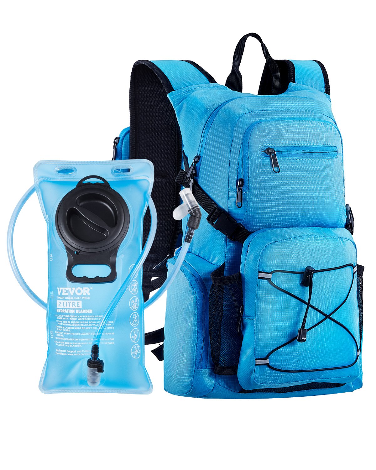 VEVOR Hydration Pack Backpack 2L TPU Water Bladder biking Hiking Running Camping