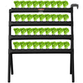 VEVOR Hydroponics Growing System, 36 Sites 4 Layers, Dark Grey PVC Pipes Hydroponic Grow Kit with Water Pump, Timer, Baskets and Sponges for Fruits, Vegetables, Herb