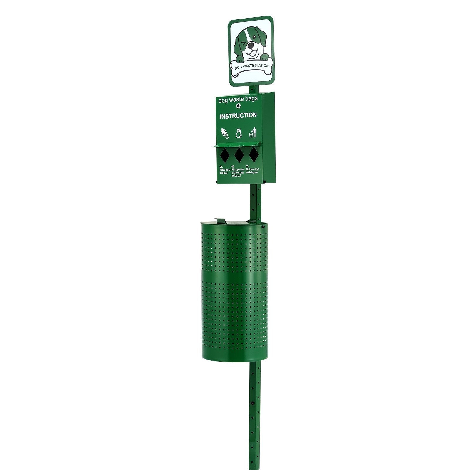 VEVOR Dog Waste Station 11.5 Gallons Outdoor Dog Poop Station with 600 Bags