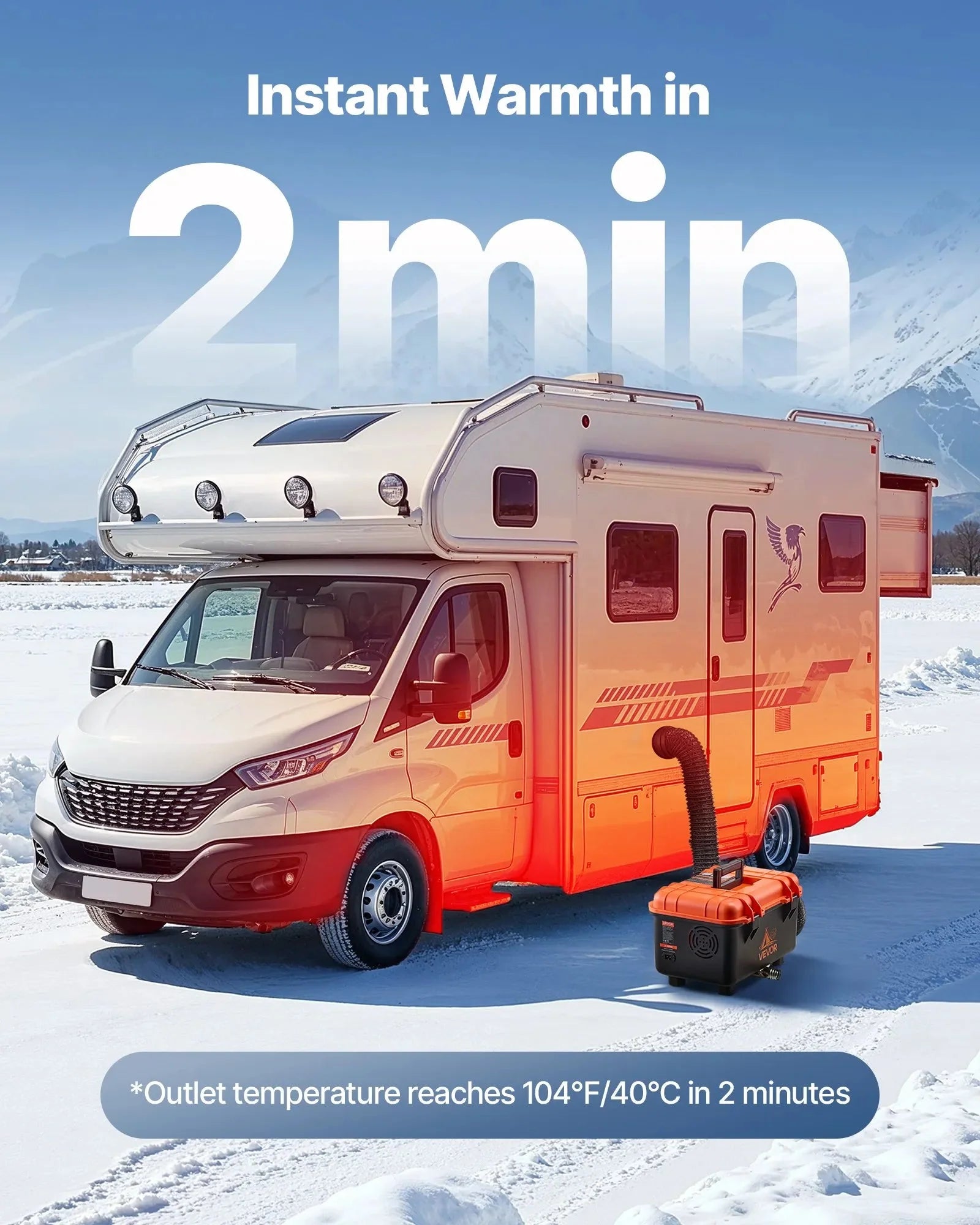 VEVOR Diesel Heater, 8KW, DC 12V/24V, All in One Portable Diesel Air Heater with Remote Control and LCD Screen, Fast Heating Low Noise, 1.1 Gal Fuel Tank for Trucks, Vans, RVs, Campers, and Garages