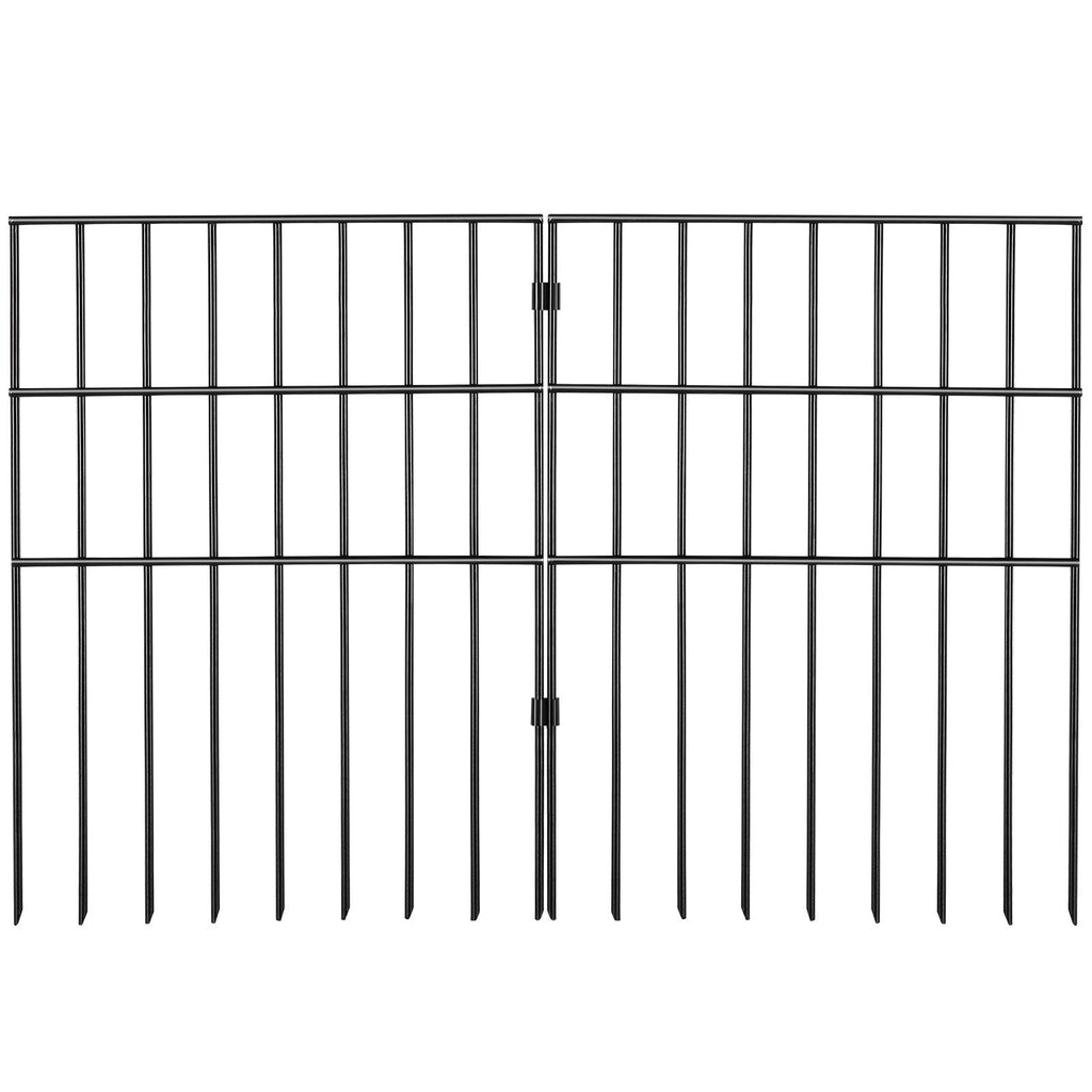 VEVOR Garden Fence, No Dig Fence 17''(H)x13''(L) Animal Barrier Fence, Underground Decorative Garden Fencing with 1.5 inch Spike Spacing, Metal Dog Fence for the Yard and Outdoor Patio, 19 Pack