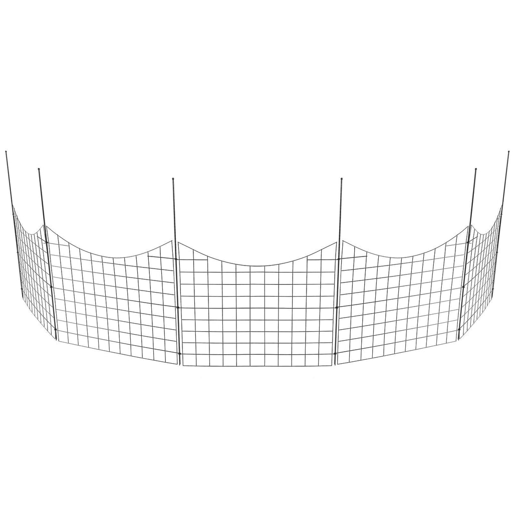 VEVOR Garden Fence, 36.6''(H)x29.5''(L) Animal Barrier Fence, Underground Decorative Garden Fencing with 2.5 inch Spike Spacing, Metal Dog Fence for the Yard and Outdoor Patio, 5 Pack