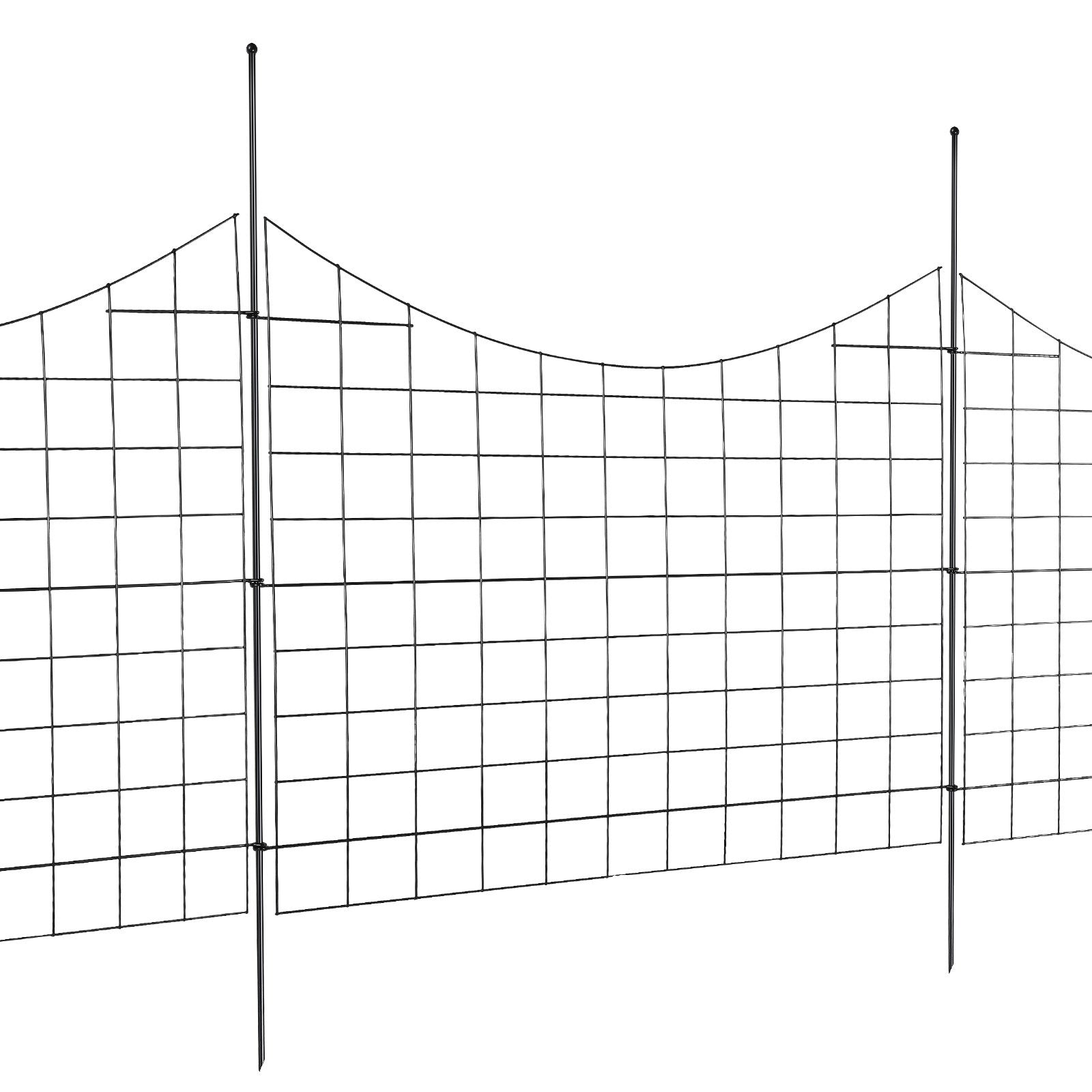 VEVOR Garden Fence, 36.6''(H)x29.5''(L) Animal Barrier Fence, Underground Decorative Garden Fencing with 2.5 inch Spike Spacing, Metal Dog Fence for the Yard and Outdoor Patio, 5 Pack
