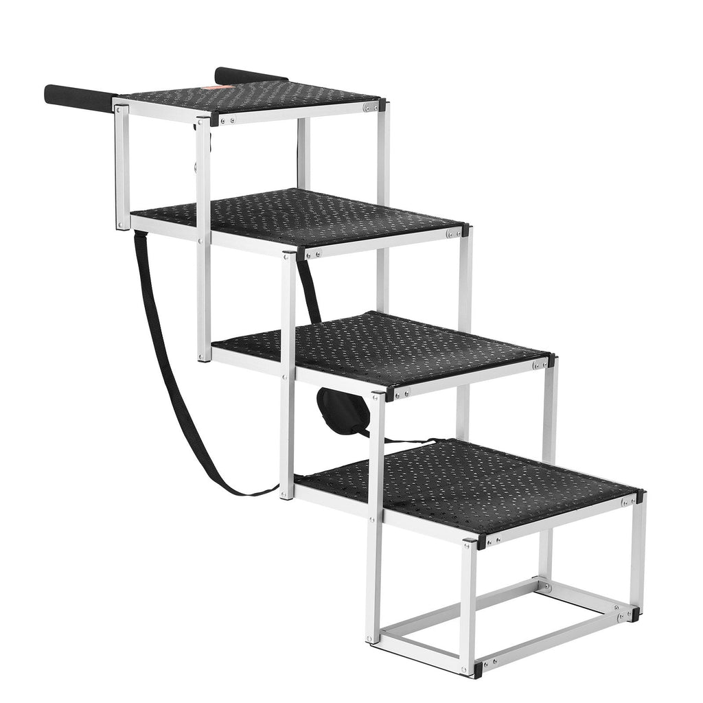 VEVOR Dog Stair for Cars 4-step Folding Dog Steps Aluminum Loads up to 250 lbs