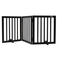 VEVOR Free Standing Dog Gate, 24" H x 60" W Freestanding Pet Gate, 3 Panels Foldable Dog Gate for Wide and Narrow Passageways, Expandable Dog Barrier with Silent Foot Support for Indoor, Brown