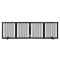 VEVOR Free Standing Dog Gate, 24" H x 80.3" W Freestanding Pet Gate, 4 Panels Foldable Dog Gate for Wide and Narrow Passageways, Expandable Dog Barrier with Silent Foot Support for Indoor, Brown