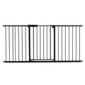 VEVOR Baby Gate 60.6-63.3 Inches Adjustable Width 30 Inches High Dog Gate Black