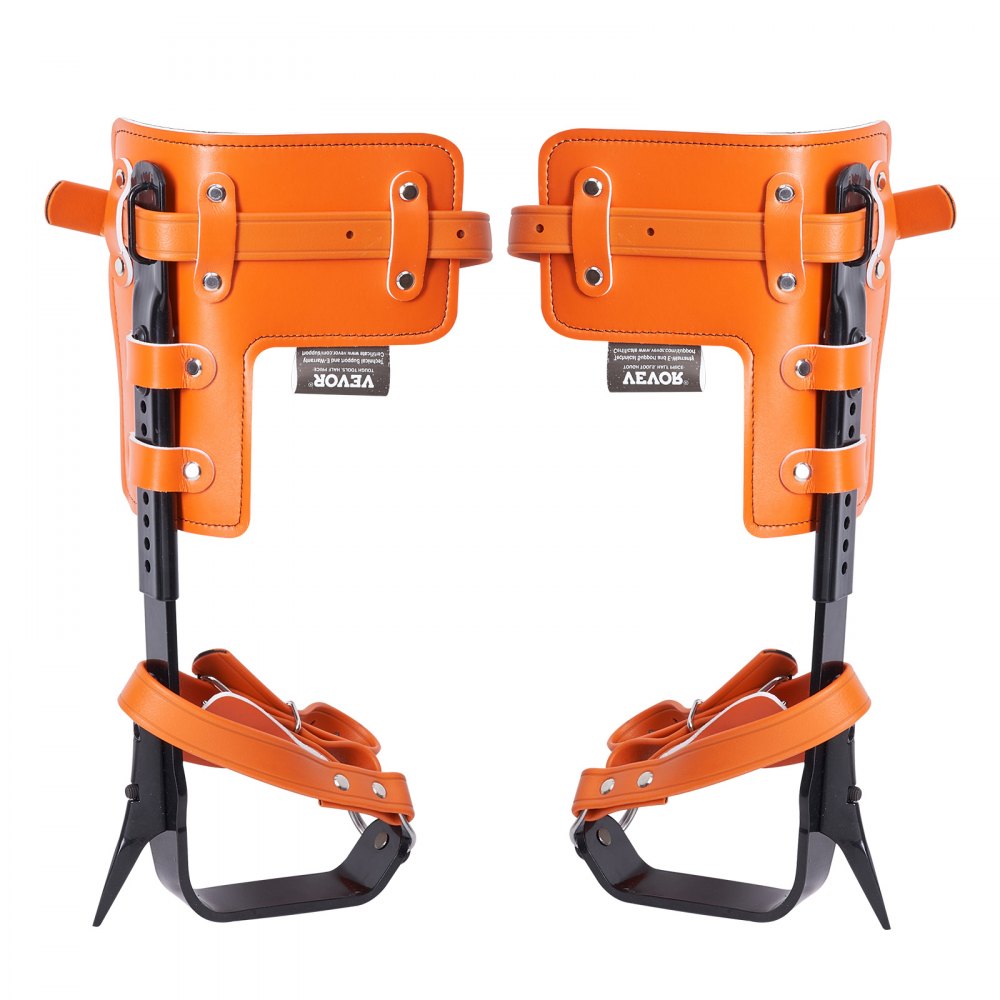 VEVOR Tree Climbing Spikes Climbing Spurs Alloy Steel Arborist Equipment Orange