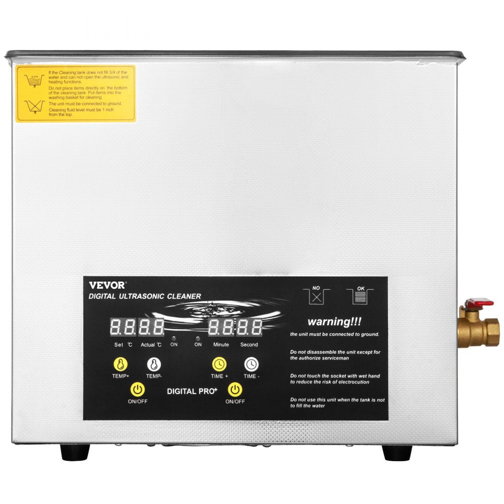 VEVOR 10L Upgraded Ultrasonic Cleaner (200W Heater,400W Ultrasonic) Professional Digital Lab Ultrasonic Cleaner with Heater Timer for Parts Instruments Cleaning