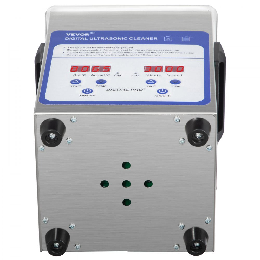 VEVOR Digital Ultrasonic Cleaner 2L Ultrasonic Cleaning Machine 40kHz Sonic Cleaner Machine 316 & 304 Stainless Steel Ultrasonic Cleaner Machine with Heater & Timer for Cleaning Jewelry Glasses Watch