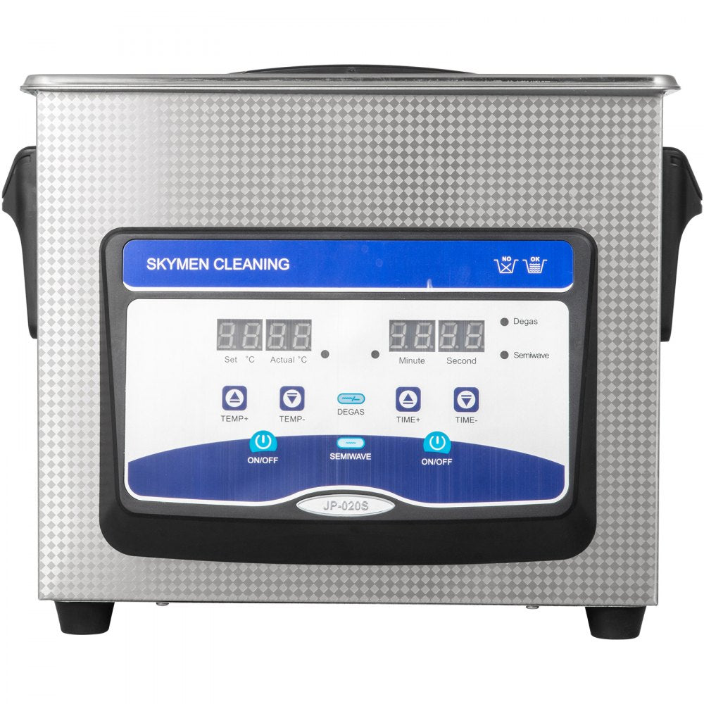 VEVOR Ultrasonic Cleaner 3.2L Semiwave Function 120W/60W Ultrasonic Power 100W Heating Power Upgraded Ultrasonic Cleaner for Jewelry Watch Glasses Small Parts