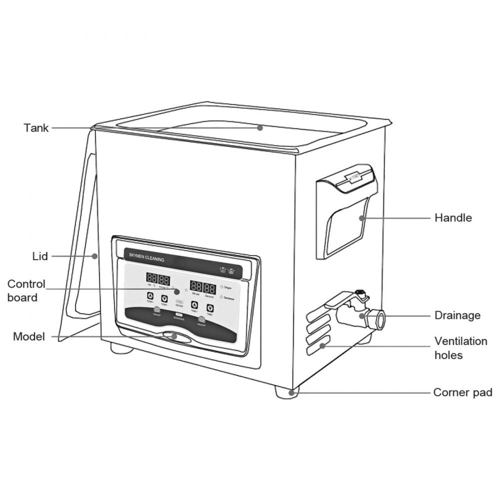 VEVOR Ultrasonic Cleaner 3.2L Semiwave Function 120W/60W Ultrasonic Power 100W Heating Power Upgraded Ultrasonic Cleaner for Jewelry Watch Glasses Small Parts