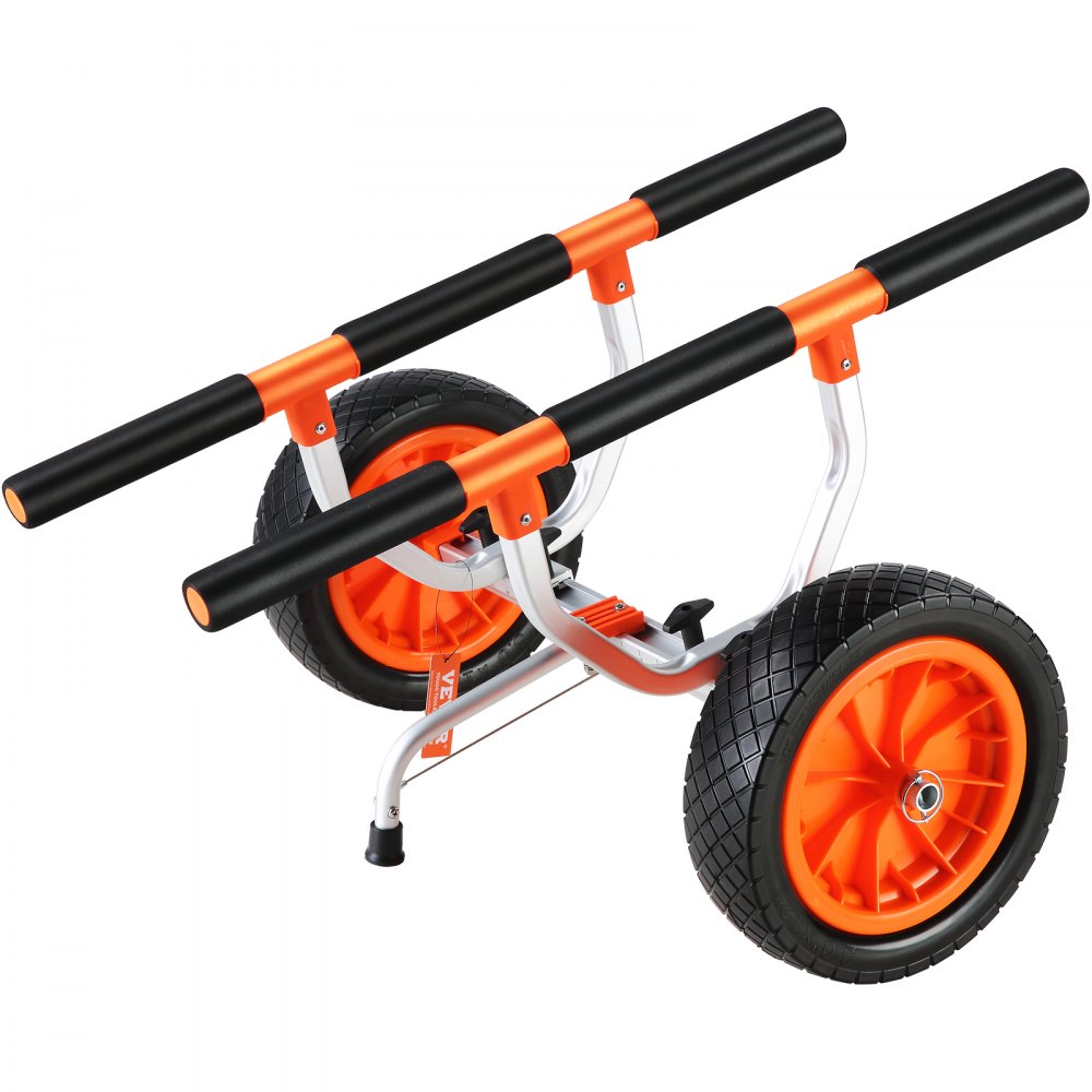 VEVOR Heavy Duty Kayak Cart, 450lbs Load Capacity, Detachable Canoe Trolley Cart with 12'' Solid Tires, Adjustable Width & Nonslip Support Foot, for Kayaks Canoes Paddleboards Float Mats Jon Boats