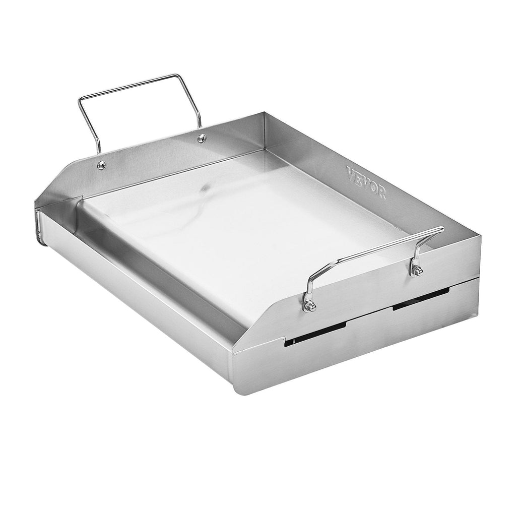 VEVOR 17x13 in Flat Top Griddle Stainless Steel Universal BBQ Grill Pan Cookware