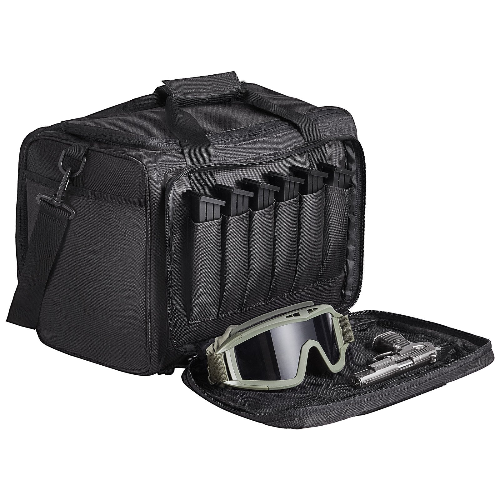 VEVOR Soft Pistol Case for 3 Pistols Handgun Bag Outdoor Hunting Shooting Black