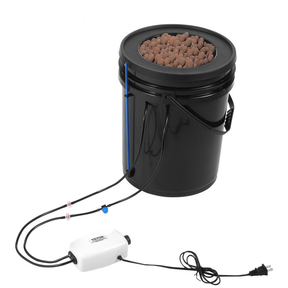 VEVOR DWC Hydroponics Grow System Deep Water Culture with Top Drip 1 Bucket 5Gal