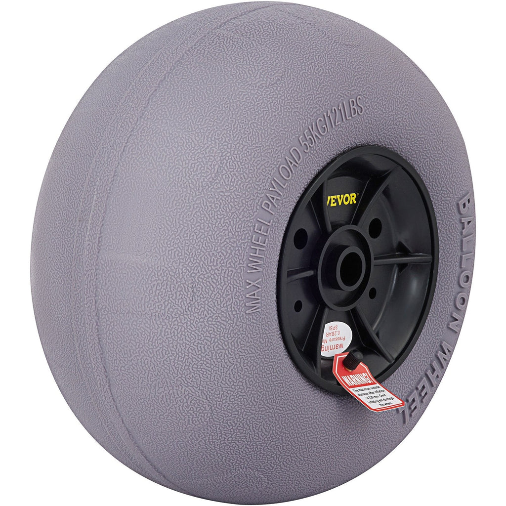 VEVOR Beach Balloon Wheels, 13" Replacement Sand Tires, TPU Cart Tires for Kayak Dolly, Canoe Cart and Buggy w/ Free Air Pump, 2-Pack