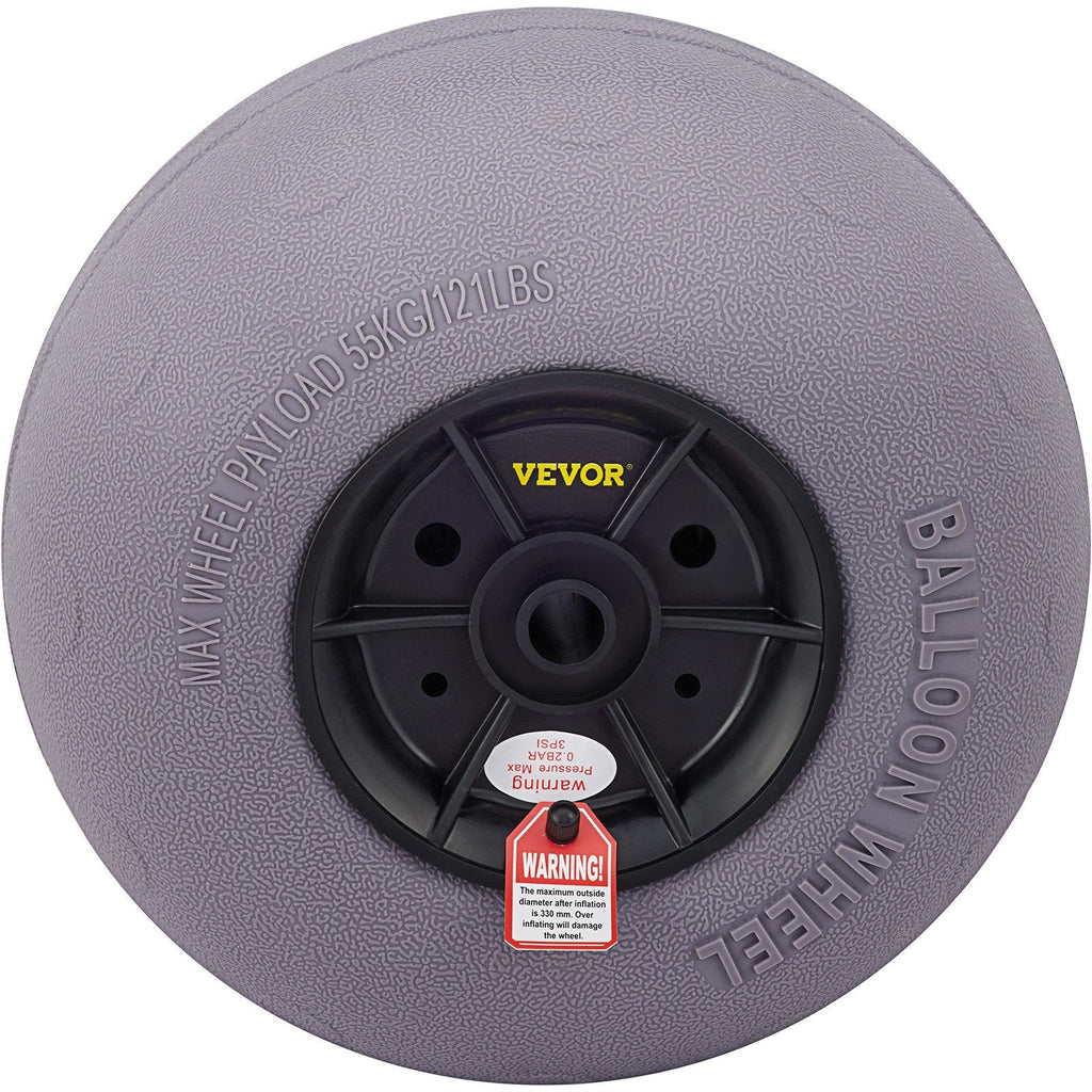 VEVOR Beach Balloon Wheels, 13" Replacement Sand Tires, TPU Cart Tires for Kayak Dolly, Canoe Cart and Buggy w/ Free Air Pump, 2-Pack
