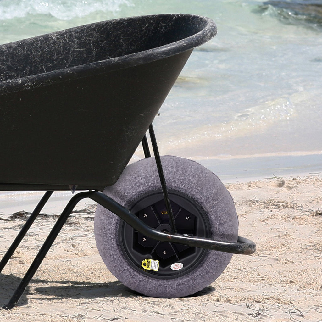 VEVOR Beach Balloon Wheels, 15.7" Replacement Sand Tires, TPU Cart Tires for Kayak Dolly, Canoe Cart and Buggy w/ Free Air Pump, 2-Pack