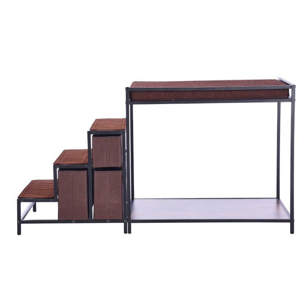 VEVOR Pet Bunk Bed Dog/Cat Window Perch with Stairs Storage Medium Size