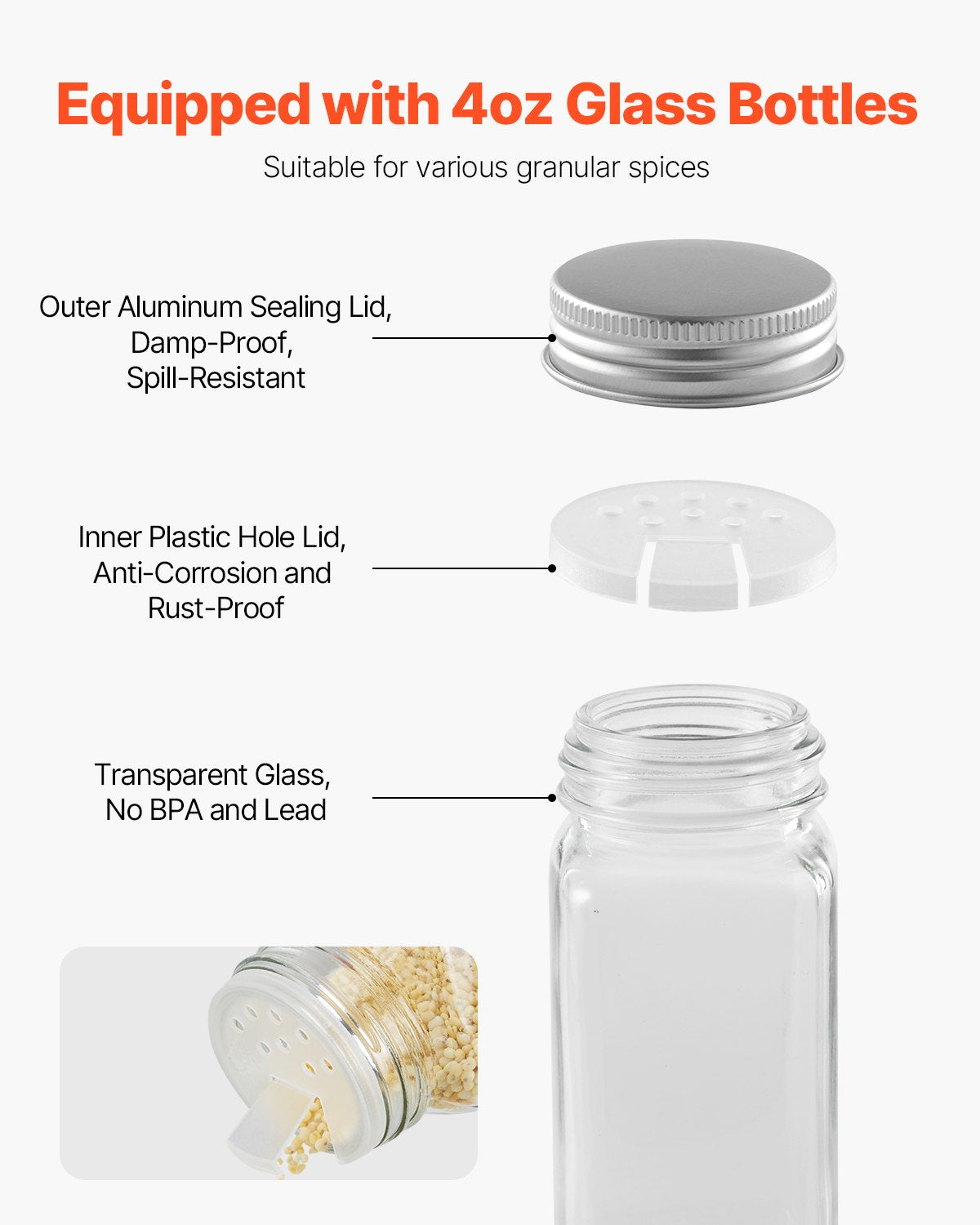VEVOR Spice Rack Organizer for Cabinet Kitchen Seasoning Organizer  23x16 in