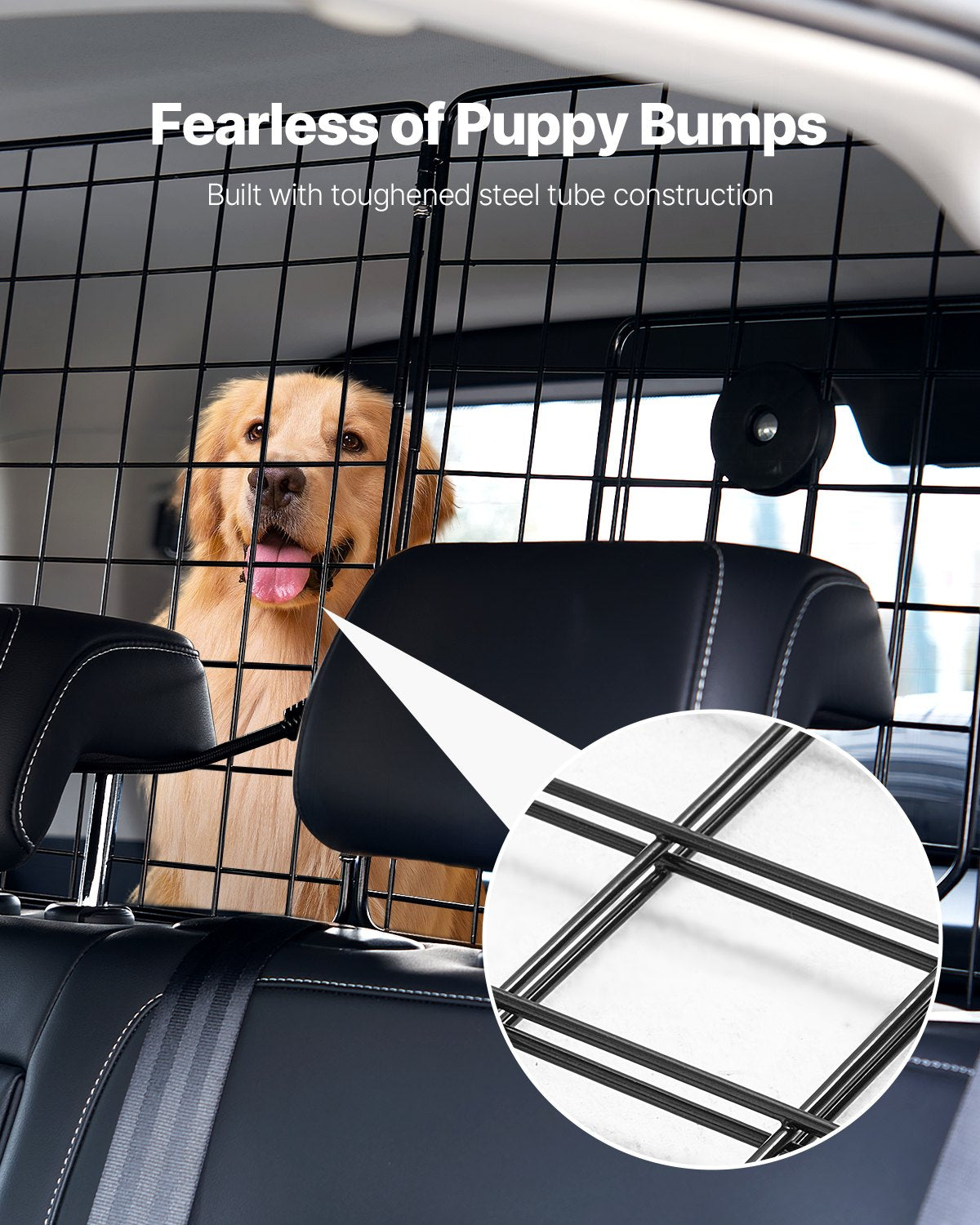 VEVOR Dog Car Barrier 36.6"-60" Adjustable Pet Divider Gate for Cargo Area