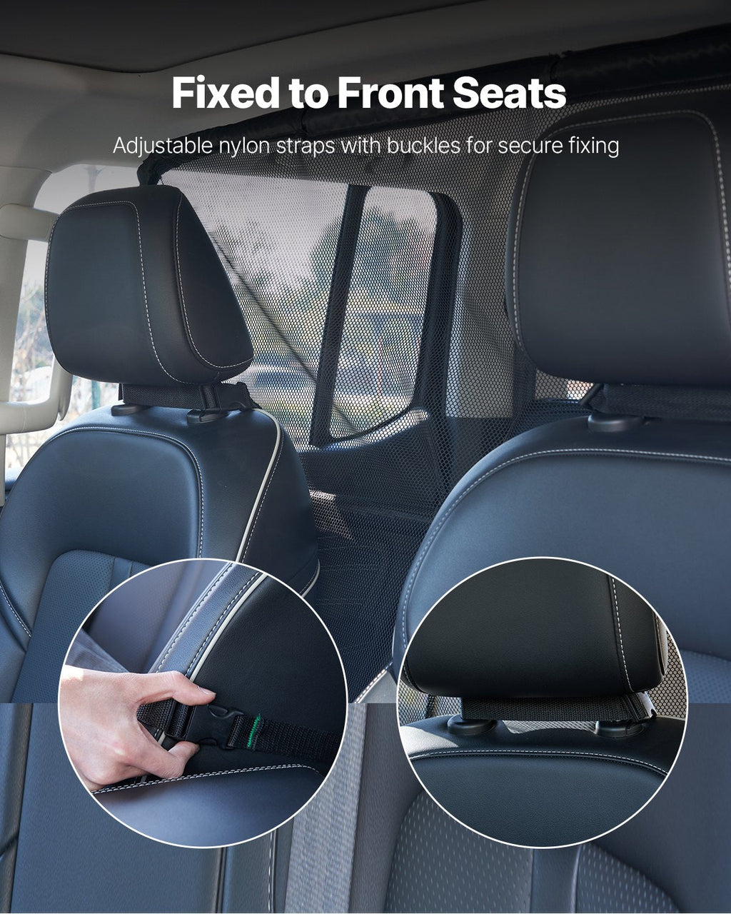 VEVOR Dog Car Barrier 50" Wide Front Seats Installation Car Divider for SUVs